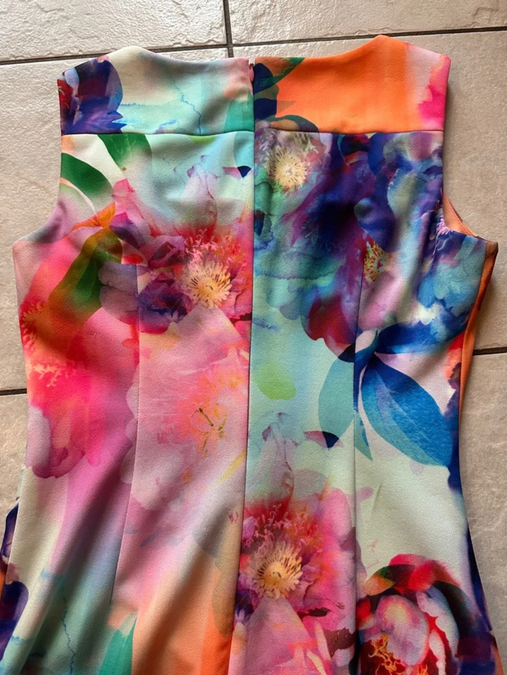 Calvin Klein Floral Multicolor Sleeveless Sheath Dress - Picture 9 of 10